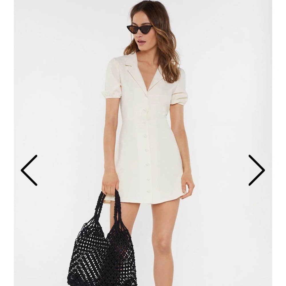 Nasty Gal Button-Down Linen Dress